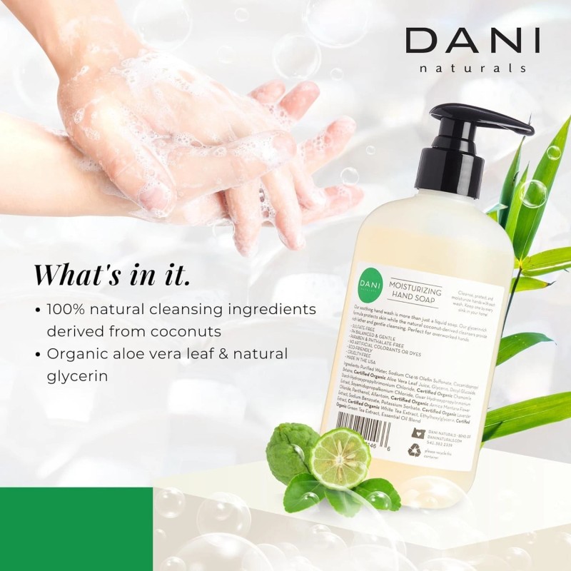 Dani Naturals Naturals Moisturizing Hand Soap – Bamboo Bergamot Scent,