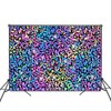 Fitumiw Neon Rainbow Leopard Backdrop 8x6ft Sparkly Paint Splatter Photography