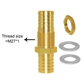 Joywayus 1'' Hose Barb Thru-Bulk Head Fuel Hex Union Fitting Intersection/Split Brass Water/Fuel/Air