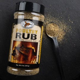 Hi Mountain Seasoning | POULTRY RUB | Western Style BBQ Rub for Poulry | Poultry Seasoning | Delicious on Chicken, Turkey, Waterfowl, Ducks, & Geese | 9 Oz