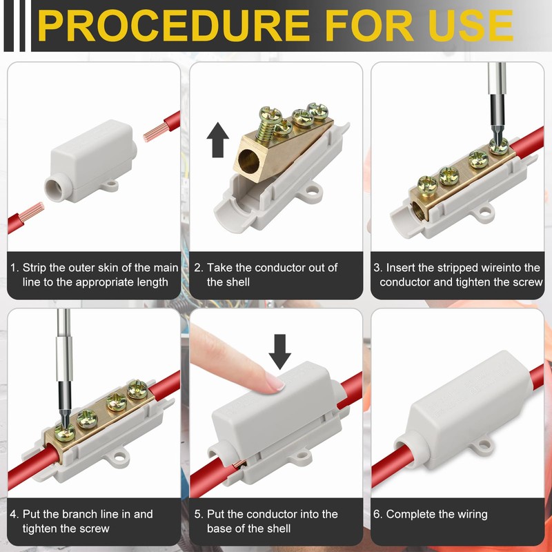 Bmliingchau Main Cable Junction Terminal, Cable Connector Terminal Block for