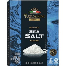 Tuscanini Italian Sea Salt Flakes, 4.4oz | Flaky Sea Salt for Baking & Cooking | Finishing Salt | Kosher Gourmet Salt
