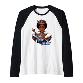 Taurus Queen Zodiac Crown Savage Petty Afro Regal Raglan Baseball Tee