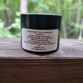 Homemade Unscented Grass Fed Beef Tallow Moisturizer 2 Oz.