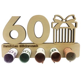 Geldgeschenke Geburtstag 60, 60. Geburtstag Geldgeschenk Holz, Geschenke zum Geburtstag oder Jubiläum, Holz Geschenke Freunde/Familie, Kreatives Geldgeschenke zum Jubiläum