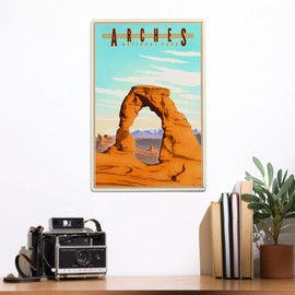 Lantern Press 12x18 Inch Metal Sign, Arches National Park, Lithograph