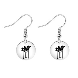 AKTAP K-Pop Jewelry Army Gifts Kpop Merchandise Earrings for Korean Group Fans, Stainless Steel