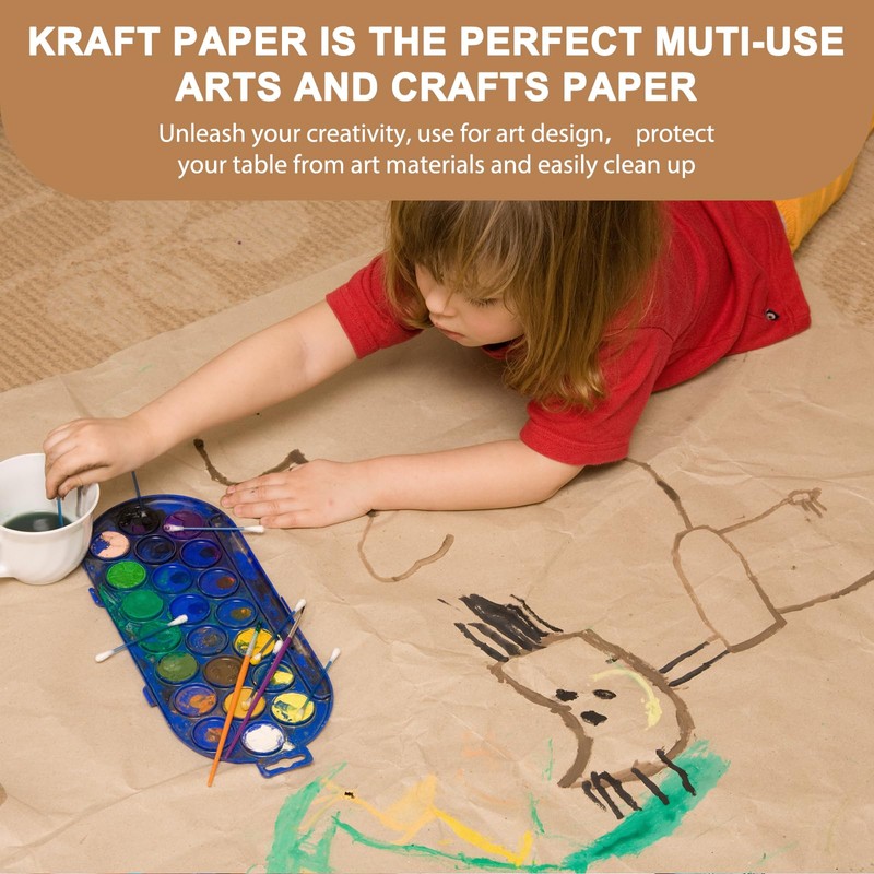 Moretoes 36" x 1,200"(100') Brown Kraft Paper Roll for Bulletin