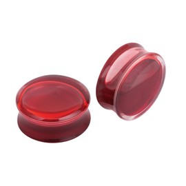 IPINK -2Pcs Acrylic Red Liquid Blood Double Flare Ear Plugs Tunnels Gauge 0g-1" (0 Gauge (8mm))