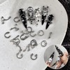 JERCLITY Platinum Gunmetal Black Punk Style Nail Rivets Set 1
