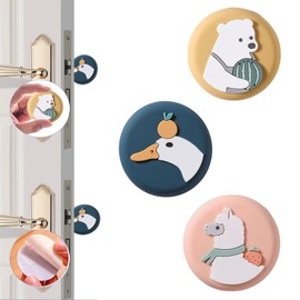 6 Stück Türstopper Wänd Selbstklebend, Gummipuffer, Elastischer Silikonpuffer, Türpuffer, Süße Tiere Dämpfung Türschutz Gummi-Türklinken-Wandtürstopper für Wände, Schutz vor Türgriffen, Möbelpuffer