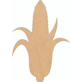 Corn Shape, Unfinished Wood Wall Hanging 6" Shape, DIY MDF 1/8" Food Craft