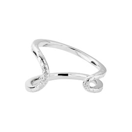 Karen Millen Crystal Sprinkle Loop Cuff Bracelet for Women (Silver)