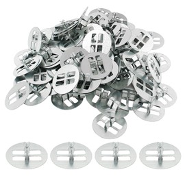 Litoexpe 100pcs Wooden Wick Clips, Round Candle Wick Base, Metal Wick Base Clip Sustainer Tabs Wood Wicks for Candle Making and Candle DIY