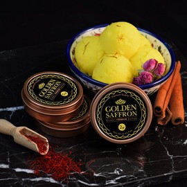 Golden Saffron, Finest Pure Premium All Red Saffron Threads, Grade A+, Highest Grade Saffron For Tea, Paella, Rice, Desserts, No artificial, No Preservatives (5 Grams)