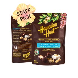 Hawaiian Host Paradise Collection - Toasted Coconut Milk Chocolate Macadamia Nuts - 8 Oz Bag