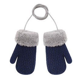 Baby Toddler Warm Knitted Gloves Fleece Lined Thick Thermal Full Finger Magic Mittens for Girls Boys Age 1-4Years Gift