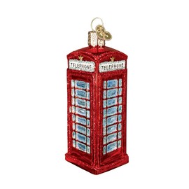 Old World Christmas English Phone Booth Glass Blown Ornament