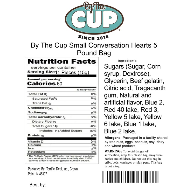 By The Cup By The Cup Small Candy Conversation Hearts,