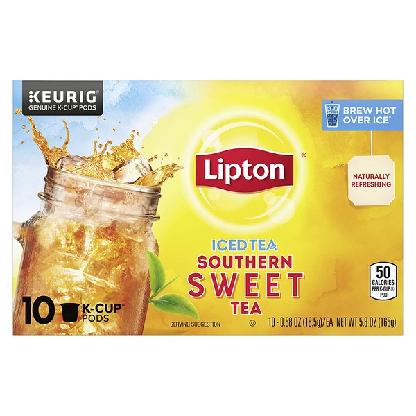 Lipton Iced Black Tea, Sweet Tea K Cups Pods, 10 ct