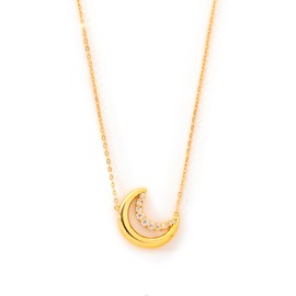 STORYJEWELLERY Crescent Moon Necklace for Women, Dainty Charm Necklace, Trendy Jewelry for Women, Moon Jewelry, Birthday Gifts for Mom Friend Sister Daughter