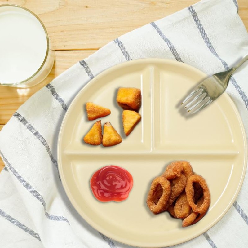 Hoshisea Divided Ceramic Dinner Plate, Split Diet Plate, Snack Plate,