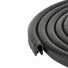 Edge Trim Black Large U Height - 21/32" U Height x 3/64" - 5/32". Grip Range (40 FEET)