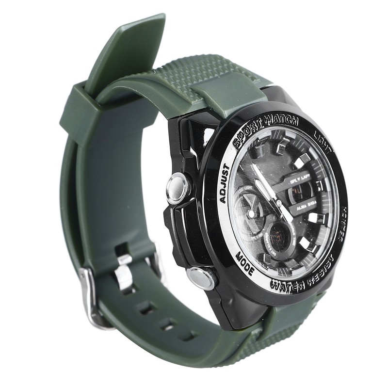Quartz Electronic Watch Casual Double Movement Waterproof Dual Display Luminous
