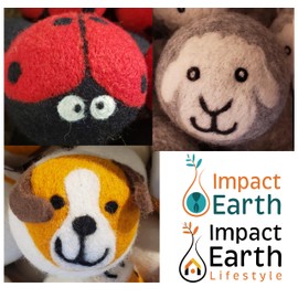 Impact Earth Lifestyle Cute Animal Wool Dryer Balls, Set of 3