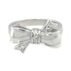 Sterling Silver Cubic Zirconia Infinity Bow Ring - Size Q