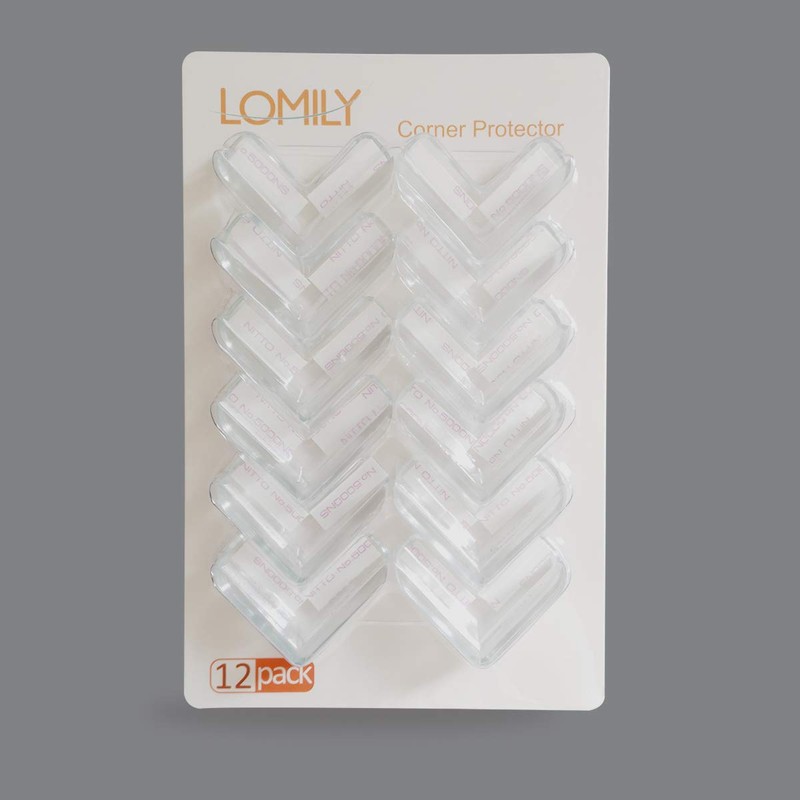 LOMILY Clear Corner Guards(12 Pack),Table Corner Protectors,Clear Edge Safety Bumpers,High