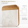 Cheezcare White Marble Cheese Board - Acacia Wood - 3-Knife