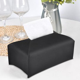 HONZUEN Cosmetic Tissues Box Black Tissue Box Made of PU Leather Slicker Box Cosmetic Tissue Box Tissue Dispenser Car Tissue Holder Cosmetic Tissue Box Cosmetic Tissue Dispenser Plucking Tissue Box 23