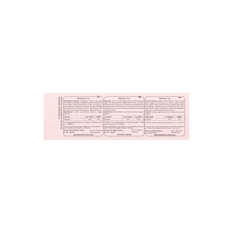 Manganese 10mg - 365 Tablets - Trace Element for Connective