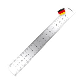 BAUHELD® Steel Ruler 150 mm [EG-1] - Steel Ruler with Measuring Scale in Inches and CM [Made in Germany] - Robust Metal Ruler Made of Rustproof Stainless Steel - 15 cm Linial with Practical Hanging