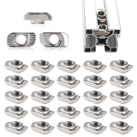 Lyeteung 25 Pieces 30 Series M6 T-slot nuts, hammer head nuts, drop in T-slot nuts, for European standard 30 series T-slot aluminium extrusion profile