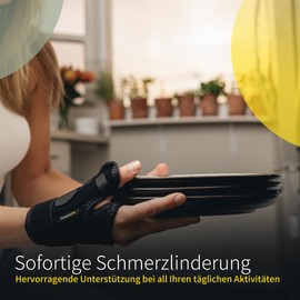 BraceUP BraceUP Daumenbandage Links und Rechts - Daumenschiene, Daumenorthese, Orthese Daumensattelgelenk für Männer und Frauen (Schwarz), für Arthritis