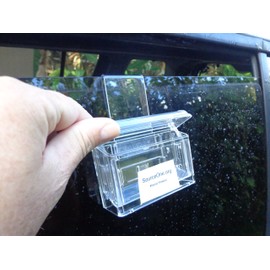SourceOne Outdoor business card holder with Window hook (clear)