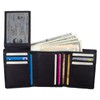 Mens RFID Blocking Trifold Genuine Premium Leather Wallet, ID Holder,