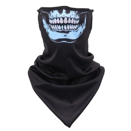 Trimming Shop Unisex Bandana Face Mask with Ear Loops Face & Neck Covering Dust Wind Protection Scarf Washable Breathable Reusable Run Walk Motorcycle Outdoor Laughing Face Blue