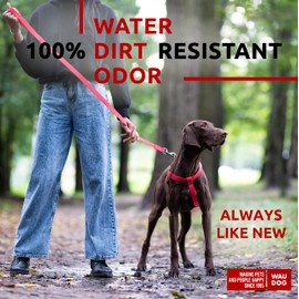 WAUDOG Waterproof Dog Leash - 4 Ft / 6 Ft, Anti-Slip for Large, Small & Medium Dogs - Heavy Duty, Water & Dirt-Resistant