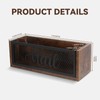 Mail Organizer Countertop, Rustic Farmhouse 2-Slot Wood & Iron Mail