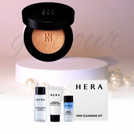 Hera Black Cushion Original 15g 21N1 Vanilla + Hera Cleansing Mini 3 types 1 kit set / 헤라 블랙 쿠션 본품 15g 21N1 바닐라+헤라 클렌징 미니 3종 1키트 세트