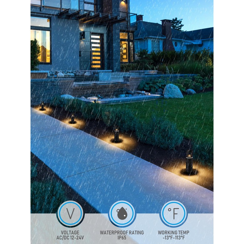LEONLITE LED Low Voltage Pathway Lights, Unique Light Pattern, Landscape