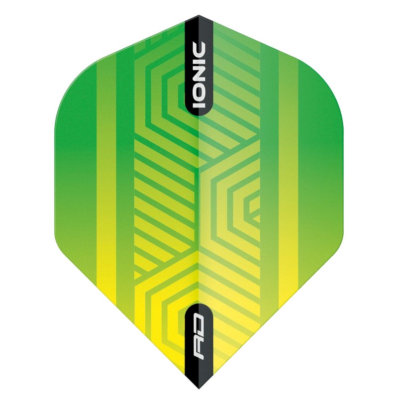 RED DRAGON Hardcore Ionic Green and Yellow Dart Flights Standard