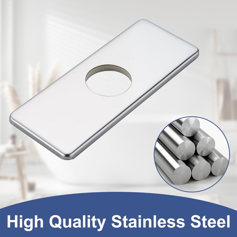 BWE 6" Sink Hole Cover Chrome for Bathroom Vanity Sink