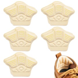 5 Paar Fersenpolster für Sneaker, Anti-Blasen-Einlagen für High Heels, selbstklebende, fersenpolster schuhe, für Damen und Herren, beige.