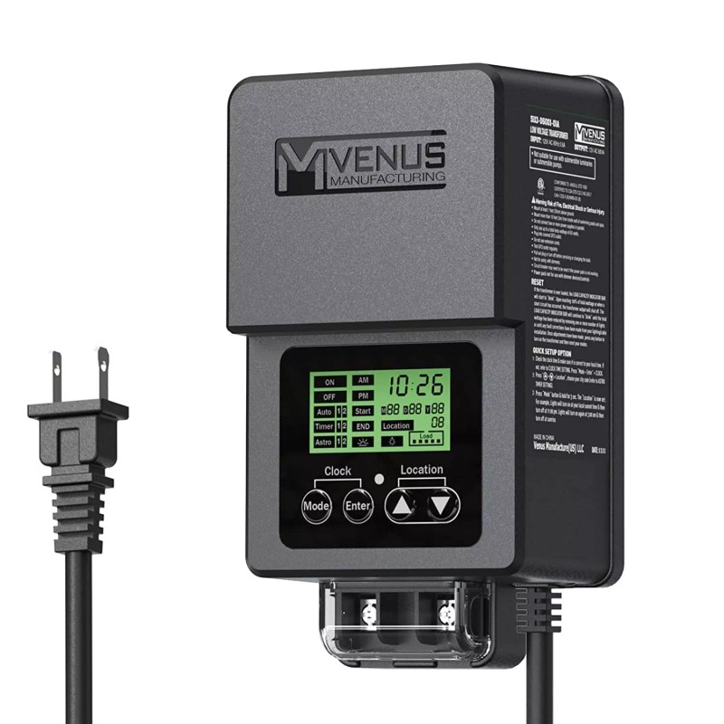 VENUS MANUFACTURING 60W Outdoor Low Voltage Transformer with Timer