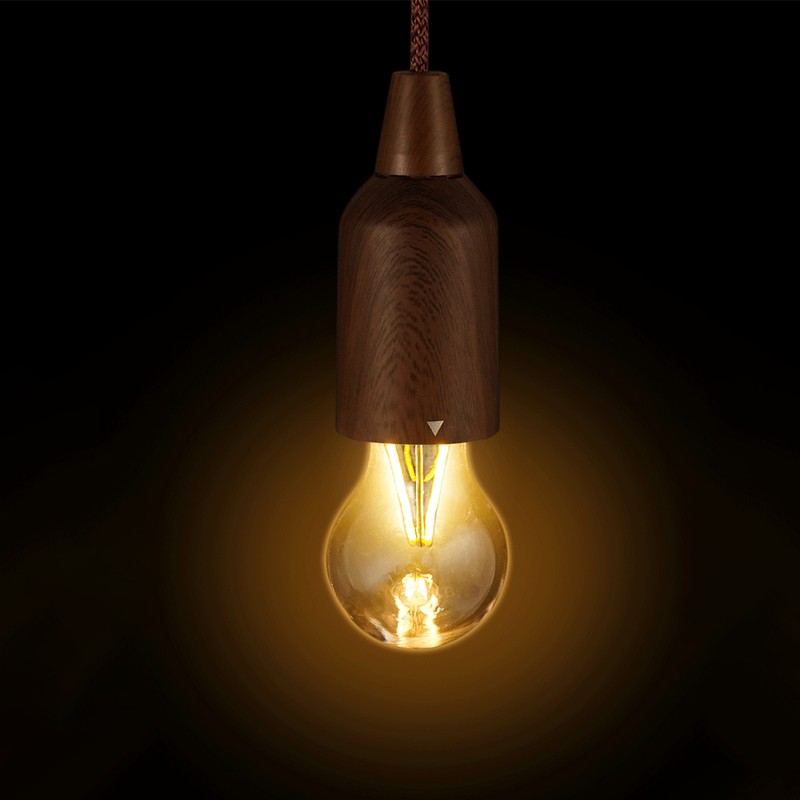 LED Pull Cord Light Bulb Portable Hanging Lantern Battery Operated