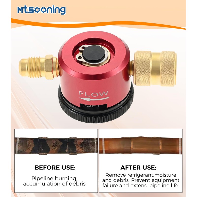 Mtsooning Nitrogen Purge Tool, HVAC Purge Nitrogen Flow Regulator, Red